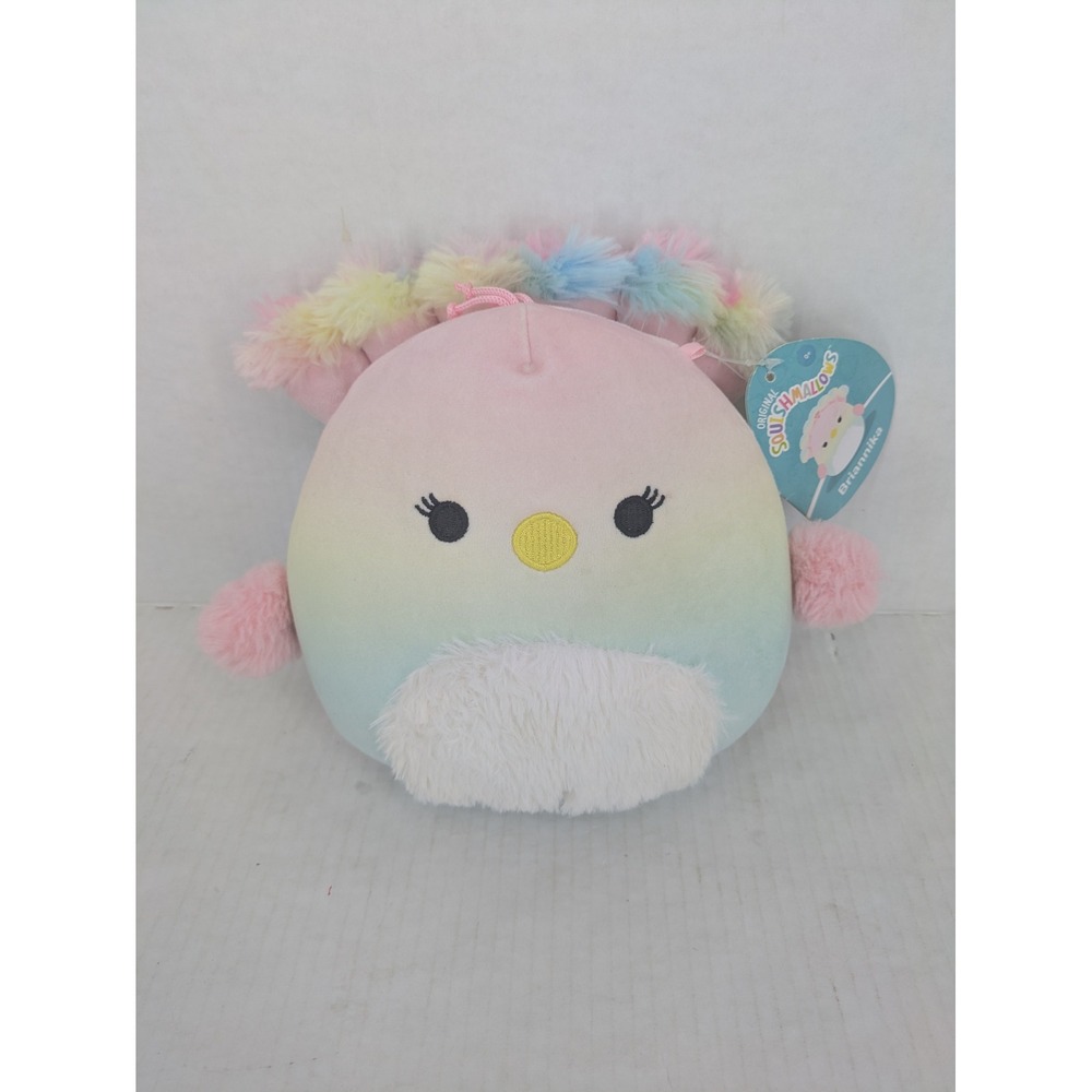 Squishmallows Briannika Peacock Plush 7" Rainbow Ombre Fuzzy Bird NWT Toy Gift